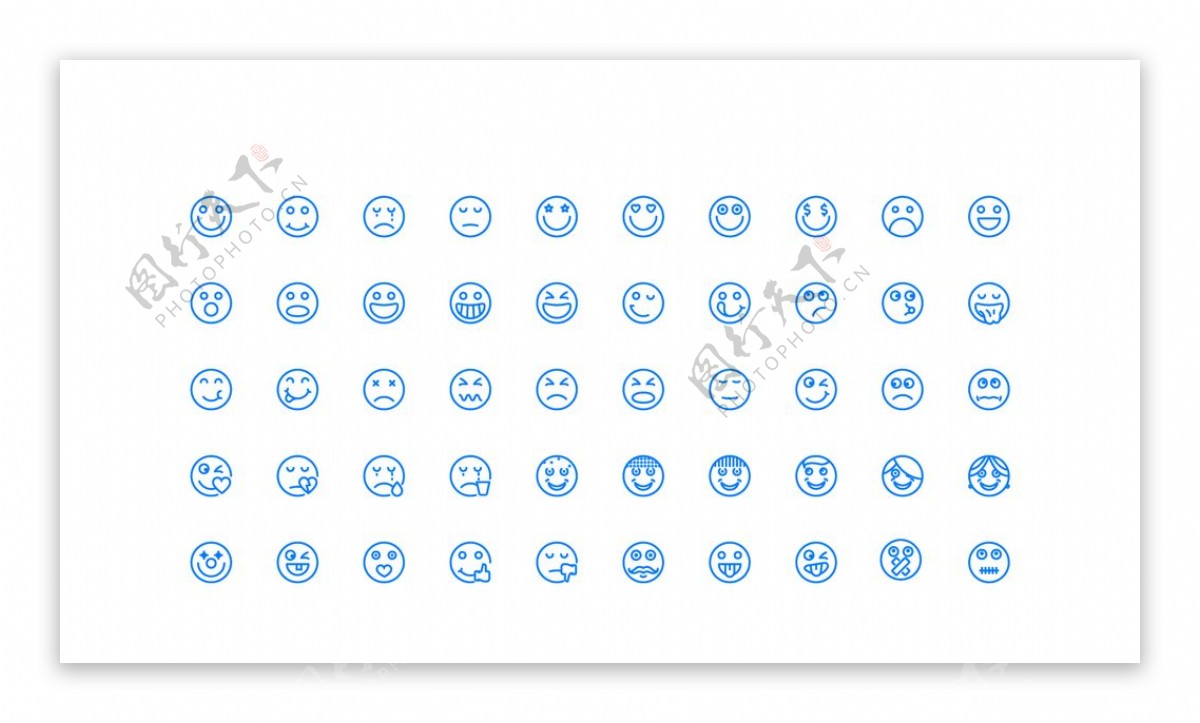 50个情绪表情UI图标图片