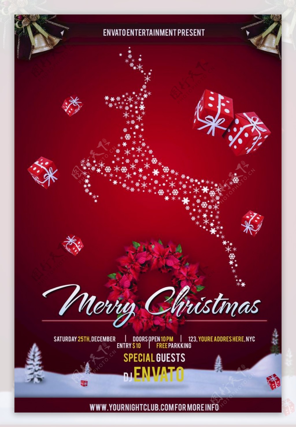 圣诞节海报背景图片