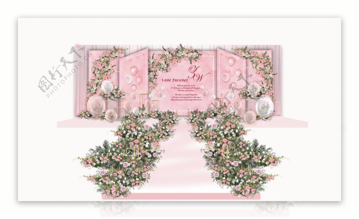 裸粉色婚礼设计图片