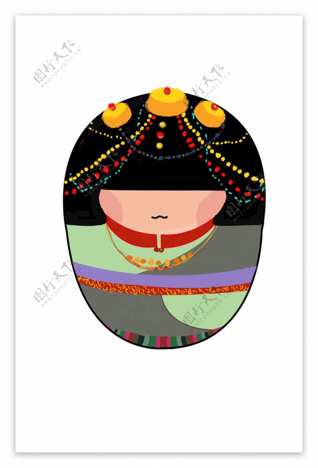 藏族人物插画设计图片