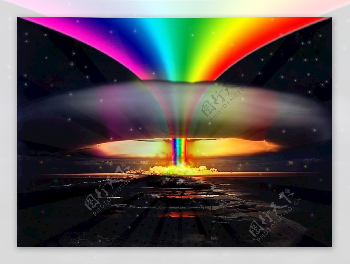 彩虹蘑菇云图片