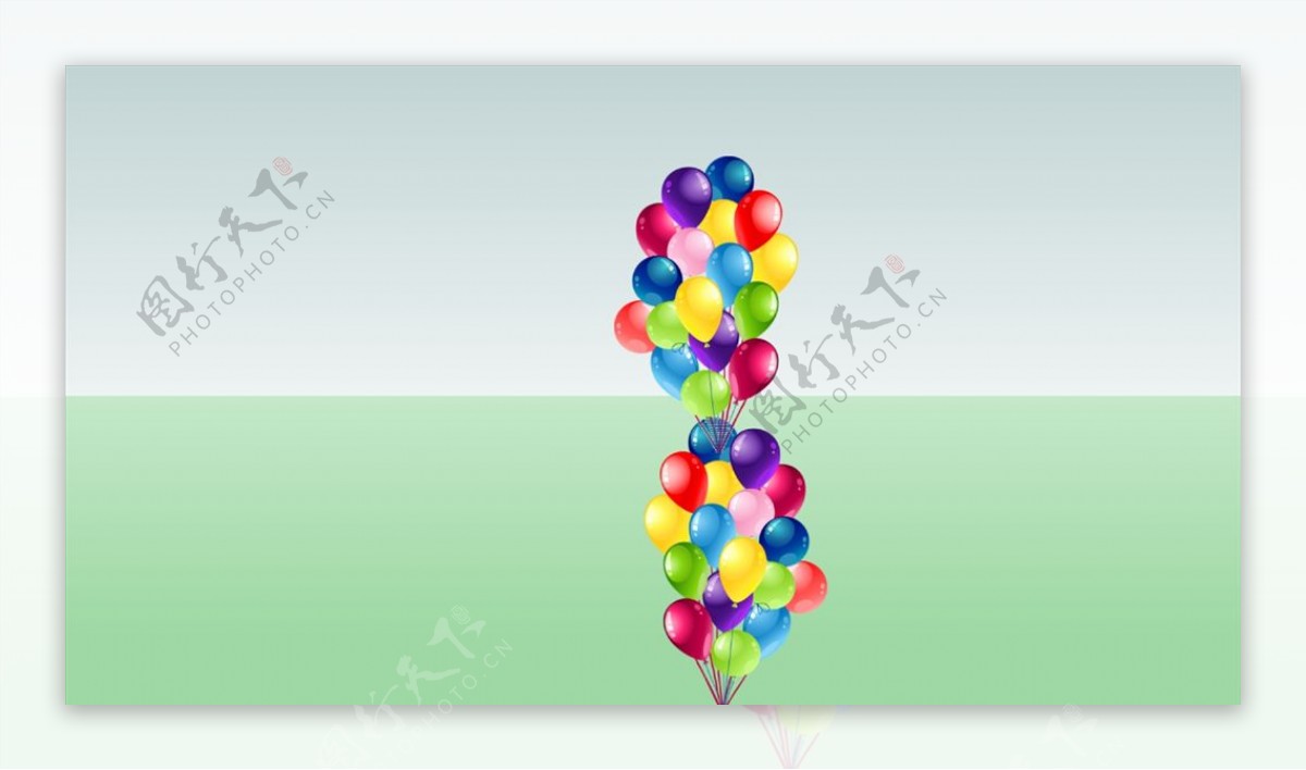 一大串彩色气球SU模型图片