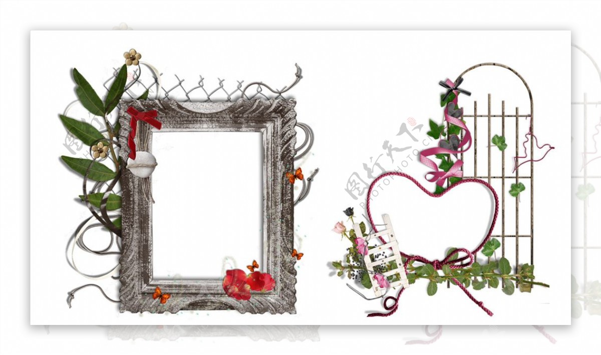 植物装饰相框png图片